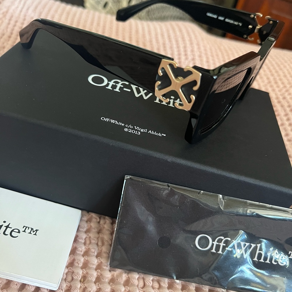 OFF WHITE NEW Mystic Black Squared Sunglasses MADE IN ITALY Full Inclusion